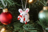 Image 1 of Candy Cane Bunny - Ornament