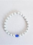Image 1 of Ivory Glass Pearl Birthstone Stretch Bracelet