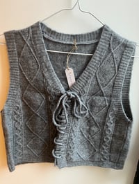 Image 2 of Grey Knitted Vest Lace-up