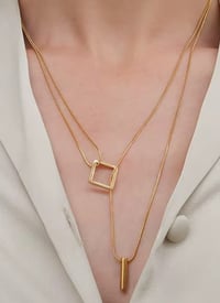 Image 3 of Stainless Steel Necklace Geometric Multilayer 