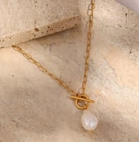 Image 1 of Stainless Steel Necklace Pearl