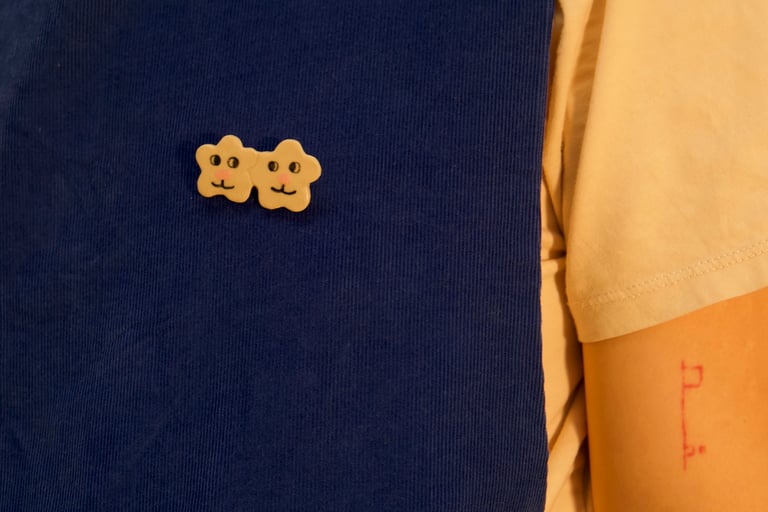 Cheeky Blossom Twin Brooch Image 2