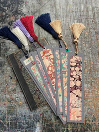 Image 1 of Vintage Ledger hand marbled bookmarks (see drop-down to make selection)