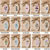 Image 1 of Cartoon Character Motel Keychain Decals Choice of 15 Designs