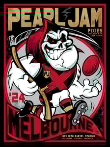 Image of PEARL JAM  - MELBOURNE '24 - REAPER X FOOTY MASCOT gig poster