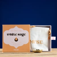 Image 3 of White Sage Incense Cone Set - Incense Cones & Holder