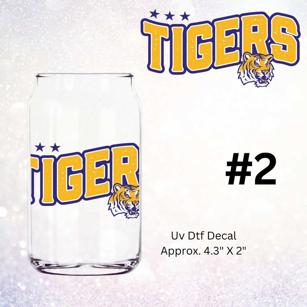 Image of LSU Tigers Football Uv Dtf Decals Choice of 2 OD1