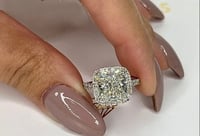 Image 1 of Aria Cushion Cut 5 Carat Lab Diamond Ring