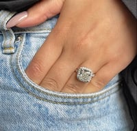 Image 3 of Aria Cushion Cut 5 Carat Lab Diamond Ring