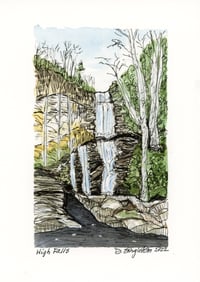 High Falls Watercolor Print