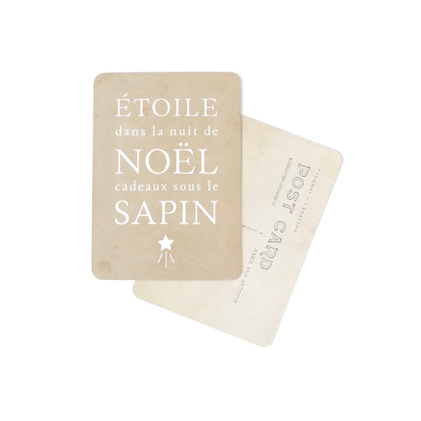 Image of Carte Postale ÉTOILE DANS LA NUIT DE NOËL / VINTAGE PAPER