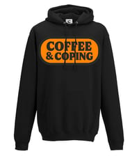 Coffee and Coping Orange and Black Hoody!