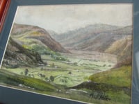 Image 3 of Vintage Lake District Watercolour Painting, Borrowdale Cumbria by A. J. Potter, Small Art, Framed 