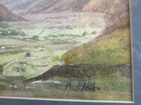 Image 7 of Vintage Lake District Watercolour Painting, Borrowdale Cumbria by A. J. Potter, Small Art, Framed 