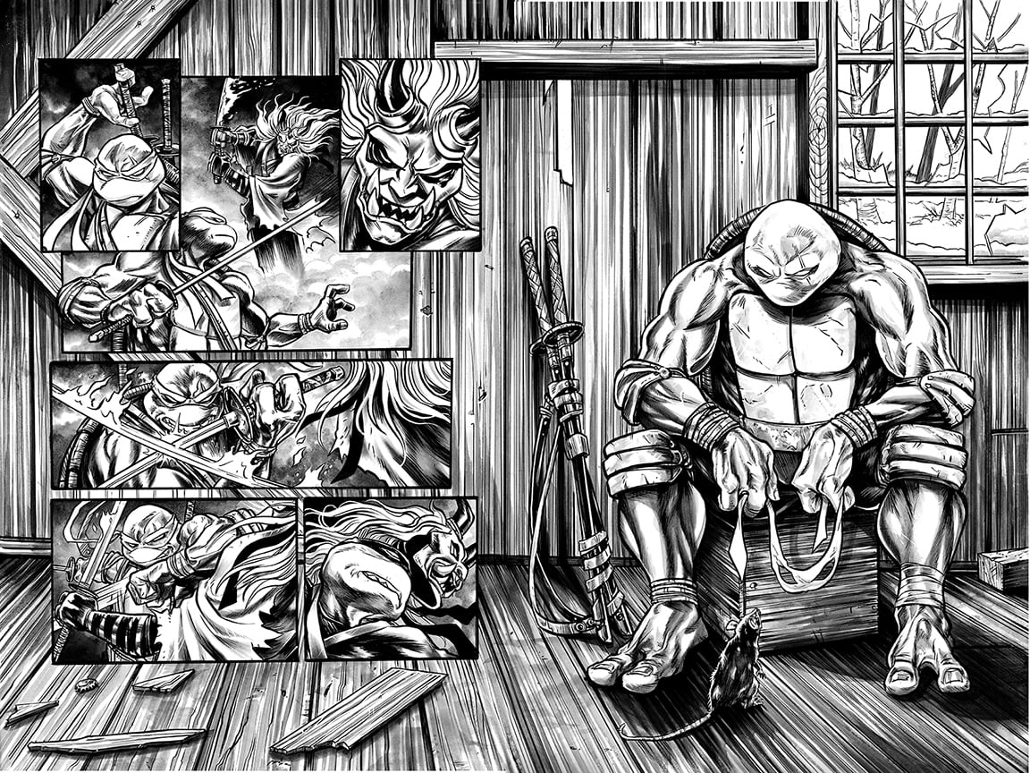 TMNT# 3 Original Wrap-Around Cover Art! | Mike Rooth