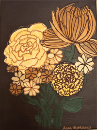 Original Painting: Mocha Latte Flowers