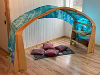 Image 4 of Cotton tie dye fabric / Handmade / for playstands / Natural colours / Waldorf soft pastel colours