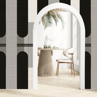 Image 2 of Deco Noir Peel and Stick Wallpaper – Black & White Geometric Art Deco