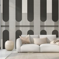 Image 1 of Deco Noir Peel and Stick Wallpaper – Black & White Geometric Art Deco