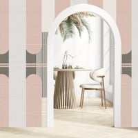 Image 3 of Soft Blush Geometric Art Deco Wallpaper