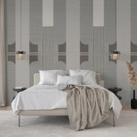 Image 2 of Gray Geometric Art Deco Wallpaper