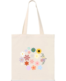 Image 2 of Cute canvas flower tote bag 