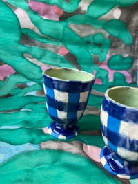 Image 1 of GIDDY PLAID 𐃯 mini chalice set (blue)