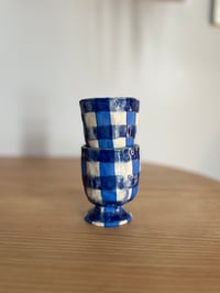 Image 4 of GIDDY PLAID 𐃯 mini chalice set (blue)