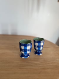 Image 5 of GIDDY PLAID 𐃯 mini chalice set (blue)