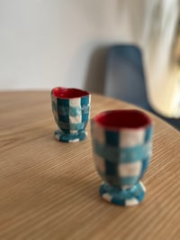 Image 1 of GIDDY PLAID 𐃯 mini chalice set (green)