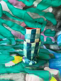 Image 4 of GIDDY PLAID 𐃯 mini chalice set (green)