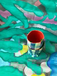 Image 5 of GIDDY PLAID 𐃯 mini chalice set (green)
