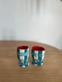 Image 3 of GIDDY PLAID 𐃯 mini chalice set (green)