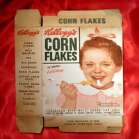 Image 1 of Kelloggs Corn Flakes /Rice Krispies - Promotional Store Display Cereal Box (1954) - Norman Rockwell