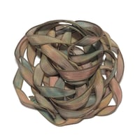 Image 3 of 1PC. GARDEN SALSA 42" hand dyed wrist wrap bracelet silk ribbon by COLOR KISSED SILK