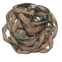 Image 1 of 1PC. GARDEN SALSA 42" hand dyed wrist wrap bracelet silk ribbon by COLOR KISSED SILK