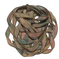 Image 4 of 1PC. GARDEN SALSA 42" hand dyed wrist wrap bracelet silk ribbon by COLOR KISSED SILK