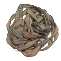 Image 5 of 1PC. GARDEN SALSA 42" hand dyed wrist wrap bracelet silk ribbon by COLOR KISSED SILK