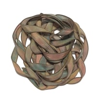 Image 6 of 1PC. GARDEN SALSA 42" hand dyed wrist wrap bracelet silk ribbon by COLOR KISSED SILK