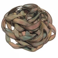 Image 7 of 1PC. GARDEN SALSA 42" hand dyed wrist wrap bracelet silk ribbon by COLOR KISSED SILK