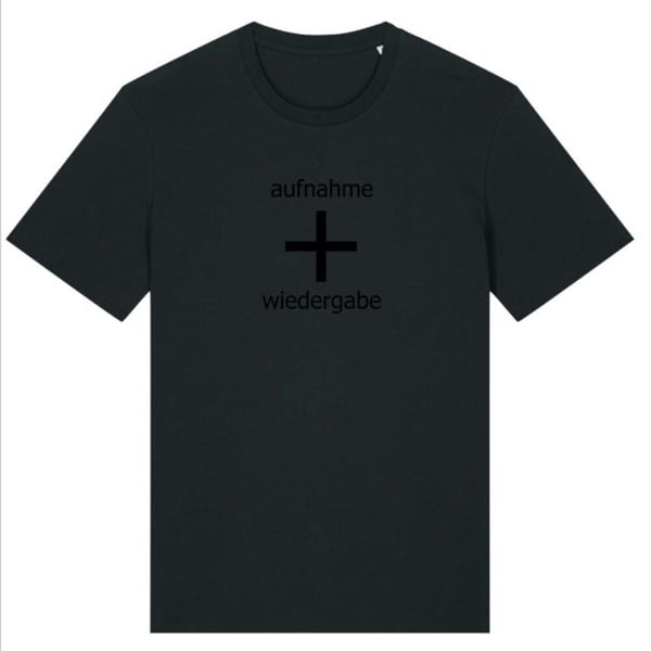 Image of aufnahme + wiedergabe Logo T-Shirt BLACK ON BLACK