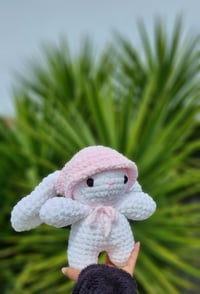 Image 1 of Handmade Crochet Bunny In Bucket Hat