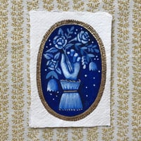 Image 1 of Blue Cameo Brooch with Roses in Hand