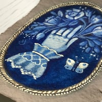 Image 2 of Blue Cameo Brooch with Butterfly
