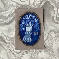 Image 1 of Blue Cameo Brooch with Butterfly