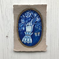 Image 3 of Blue Cameo Brooch with Butterfly