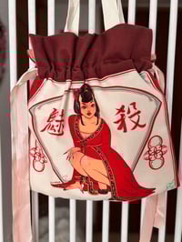 Image 4 of She slayed ribbon tote bag