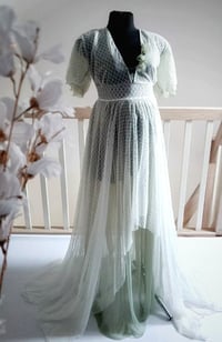 Image 1 of Photoshooting tulle dress Abriana | size S-M| sage and off white