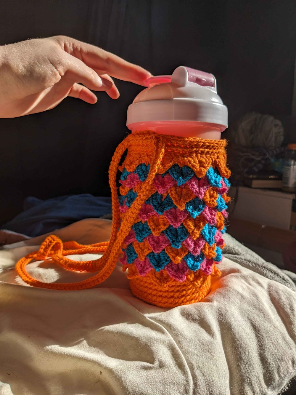 Image of Dragon Scale Crochet bottle bag