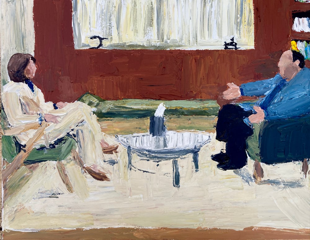 Image of Tony and Dr Melfi original on canvas 
